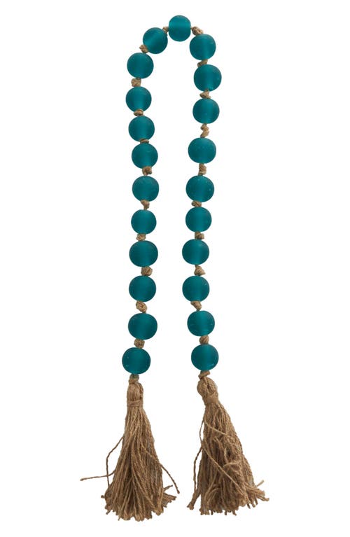 Willow Row Bohemian Glass Beaded Tassel Garland In Teal