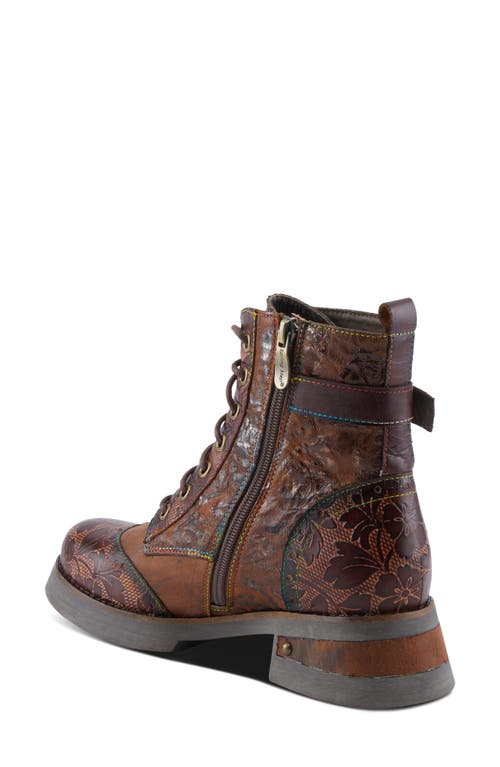 L'artiste By Spring Step Harmanni Wingtip Lace-up Bootie In Brown Multi