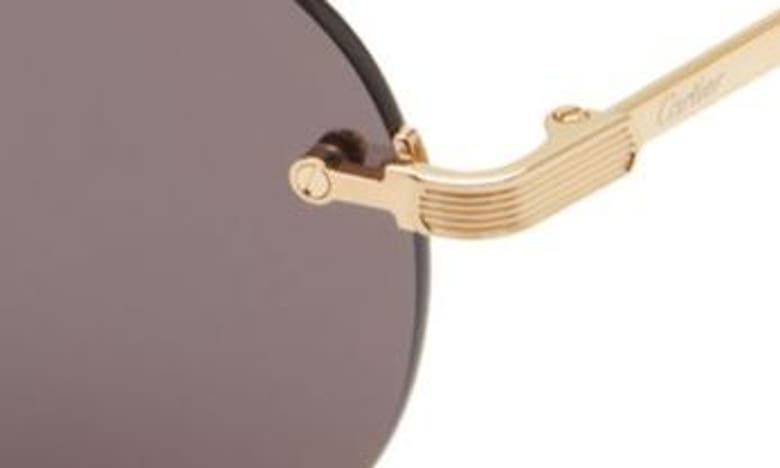 Shop Cartier 52mm Round Sunglasses In Gold