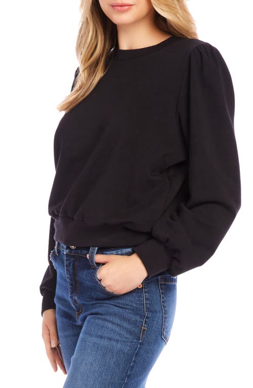 Shop Karen Kane Puff Sleeve Sweatshirt In Black