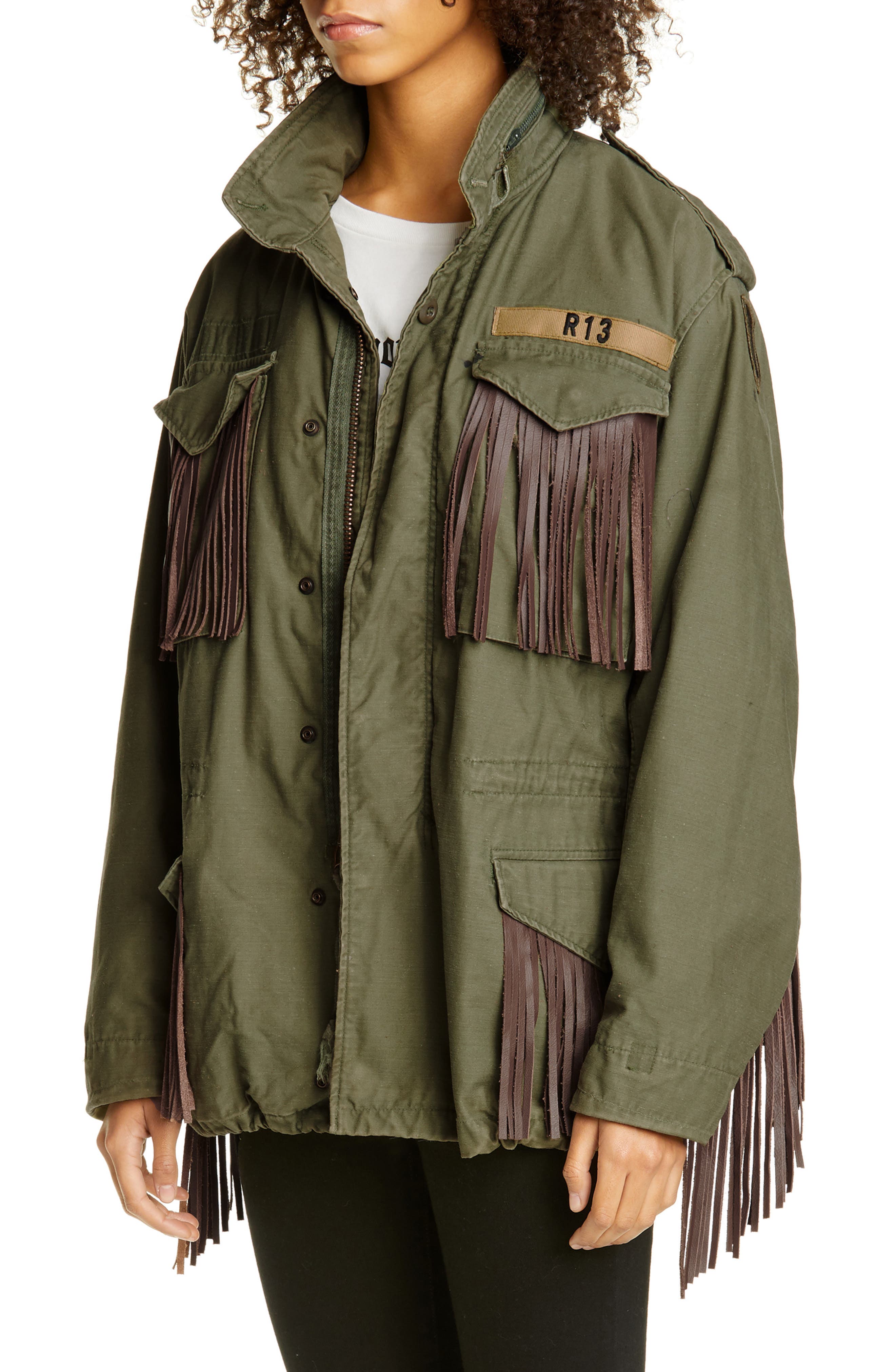 r13 fringe coat