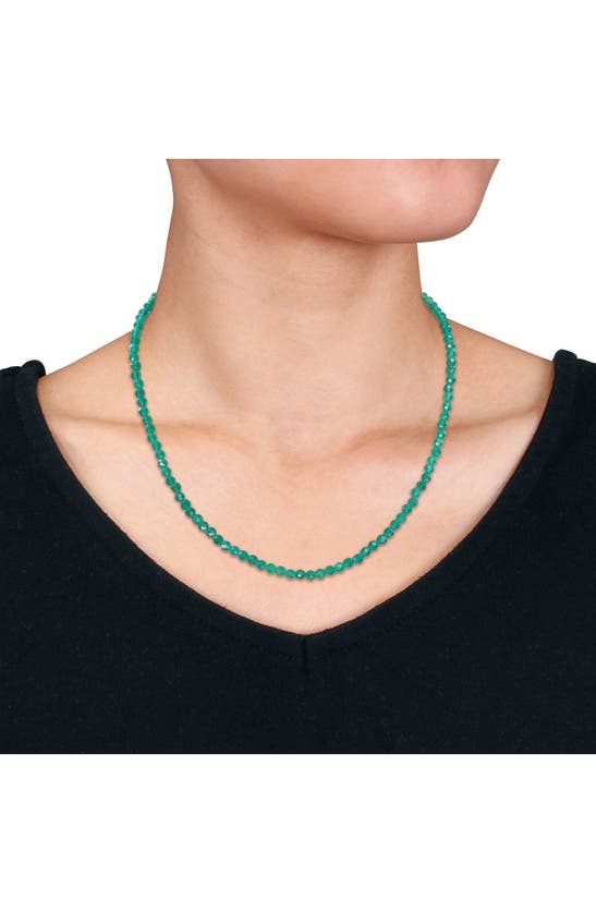 Shop Delmar Fancy Cut Beaded Necklace In Green