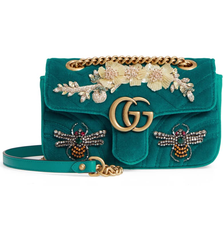 Gucci Mini GG Marmont Matelassé Velvet Shoulder Bag | Nordstrom