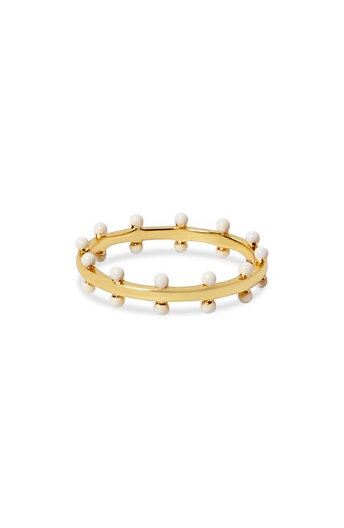 Argento Vivo Sterling Silver Bead Band Ring In Gold/white