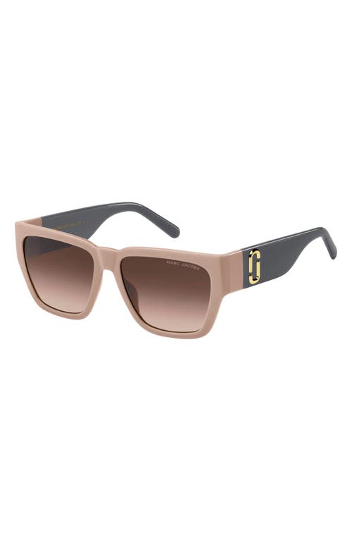 Marc Jacobs 57mm Gradient Square Sunglasses In Beige Grey/brown Gradient
