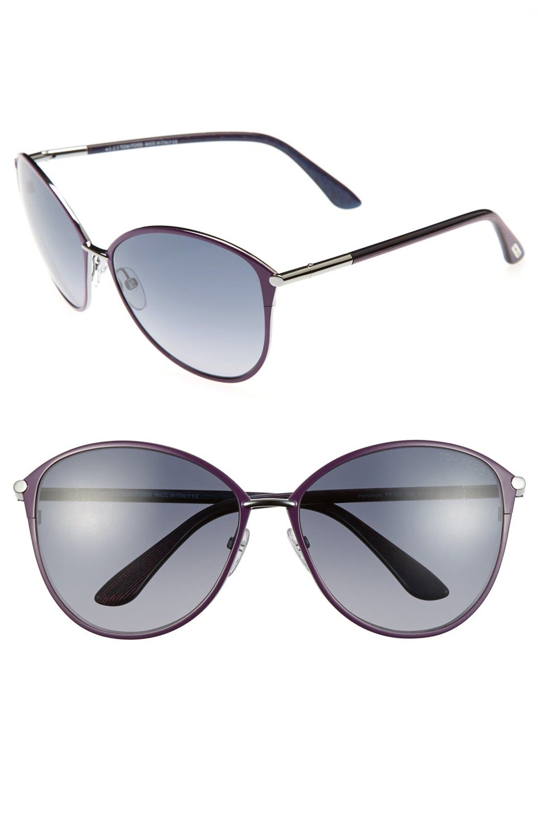 tom ford penelope 59mm gradient cat eye sunglasses