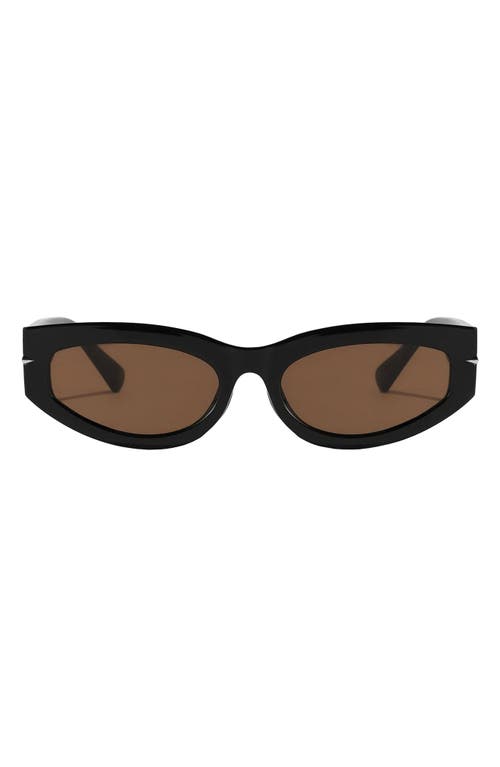 Alexa 58mm Oval Polarized Sunglasses in Black/Brown