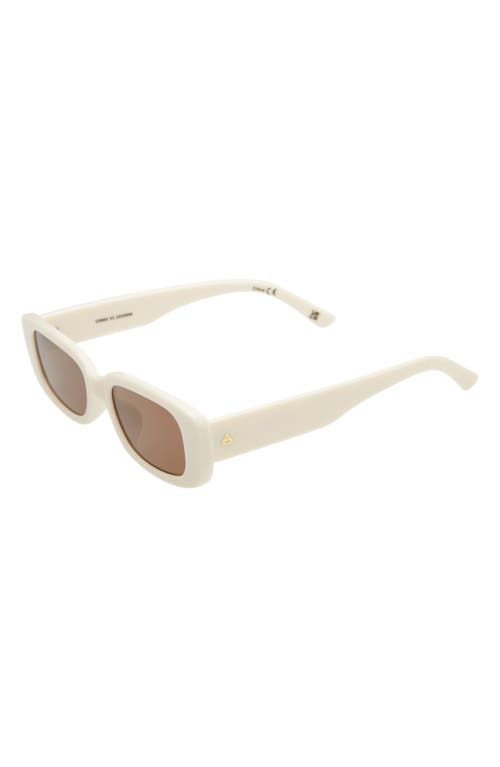 Aire Ceres 51mm Rectangular Sunglasses In Ivory / Hazel Tint