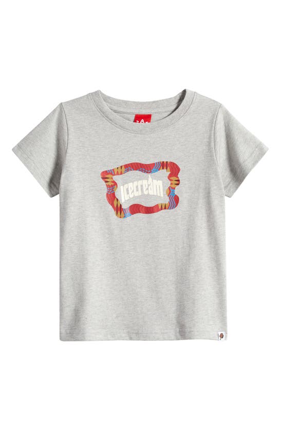 Icecream Kids' Flag Cotton Graphic T-shirt In Heather Grey
