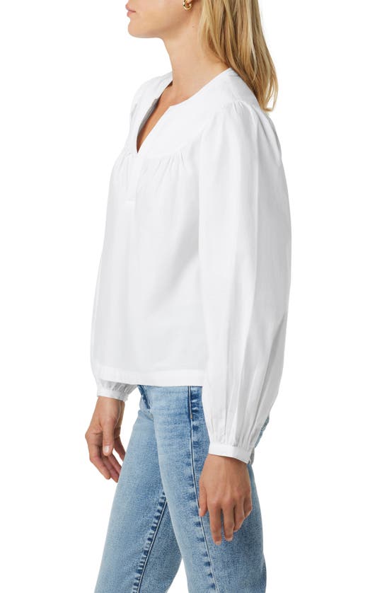 Shop Joe's The Suzie Cotton Popover Shirt In Optic White