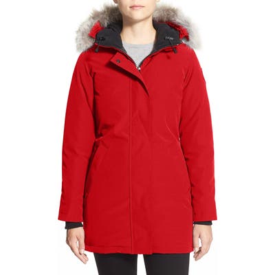 Canada Goose Victoria Down Parka With Genuine Coyote Fur Trim, (2) - Red