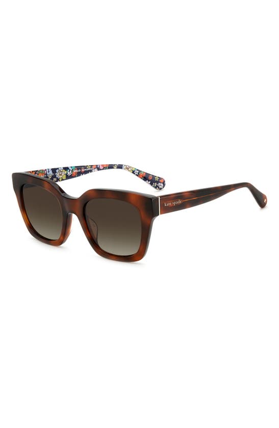 Shop Kate Spade New York Camryns 50mm Gradient Polarized Square Sunglasses In Medium Brown