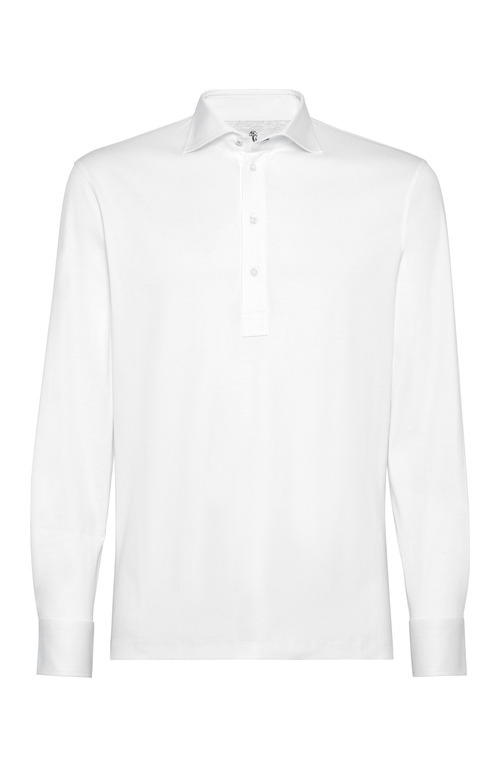 Shop Brunello Cucinelli Jersey Polo Shirt In White