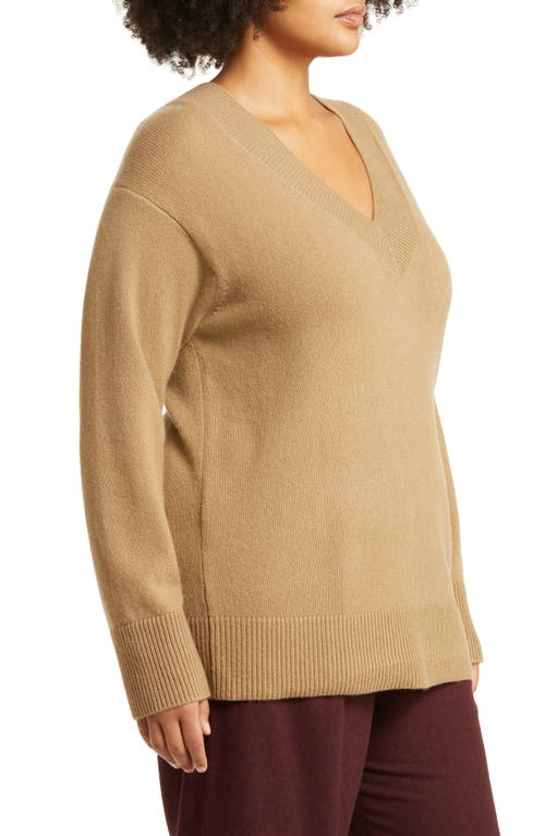 Vince V-neck Draped-sleeve Jumper In Sand Shell