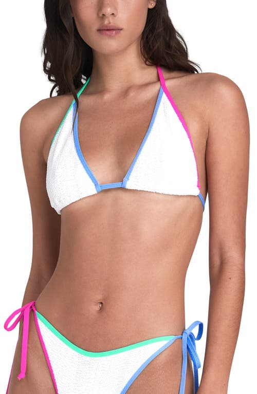 BOUND by Bond-Eye Sofie Triangle Bikini Top in White/Multi