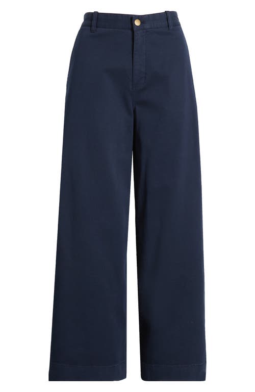 caslon(r) Ultra High Rise Wide Leg Twill Pants in Navy Blazer