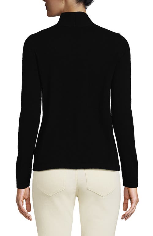 Shop Lands' End Cashmere Shawl Neck Sweater In Black