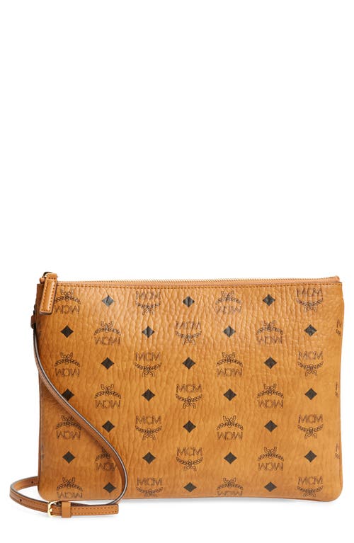 MCM Visetos Original Pouch in Cognac at Nordstrom