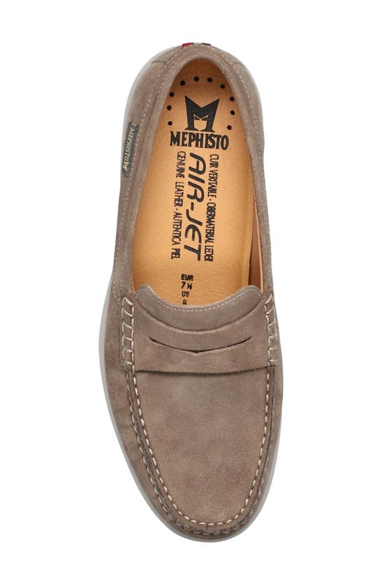 Shop Mephisto Titouan Penny Loafer In Warm Grey Velours