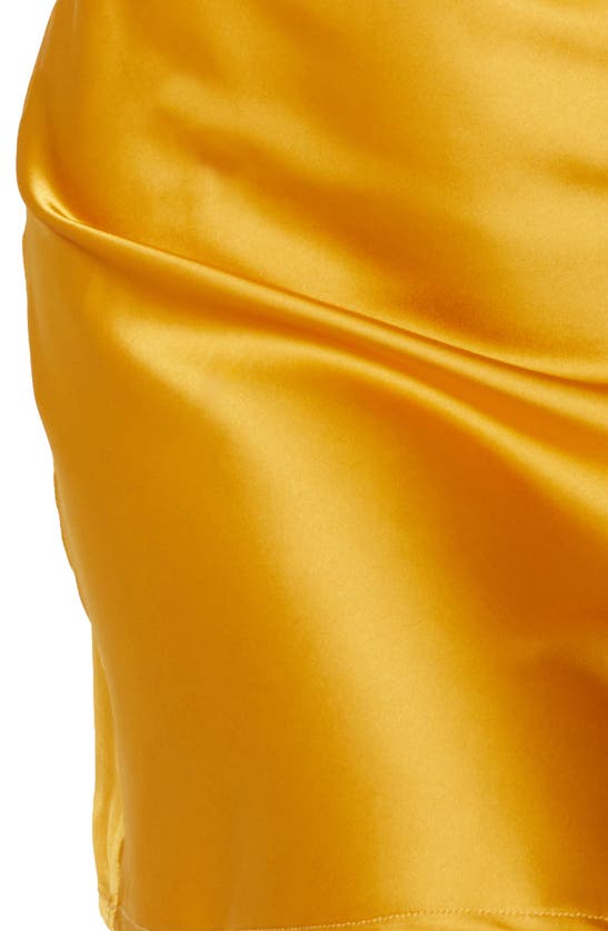 Shop Know One Cares Satin Mini Slip Dress In Gold