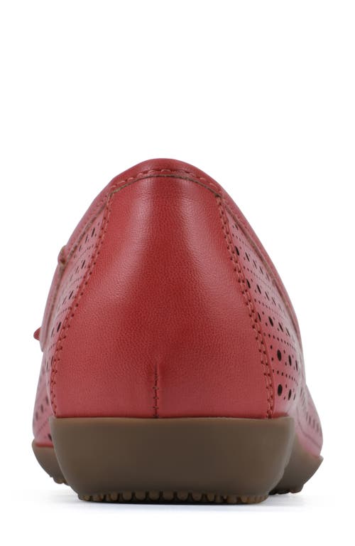 Cliffs By White Mountain Cheryl Ballet Flat In Red/burnished/smooth