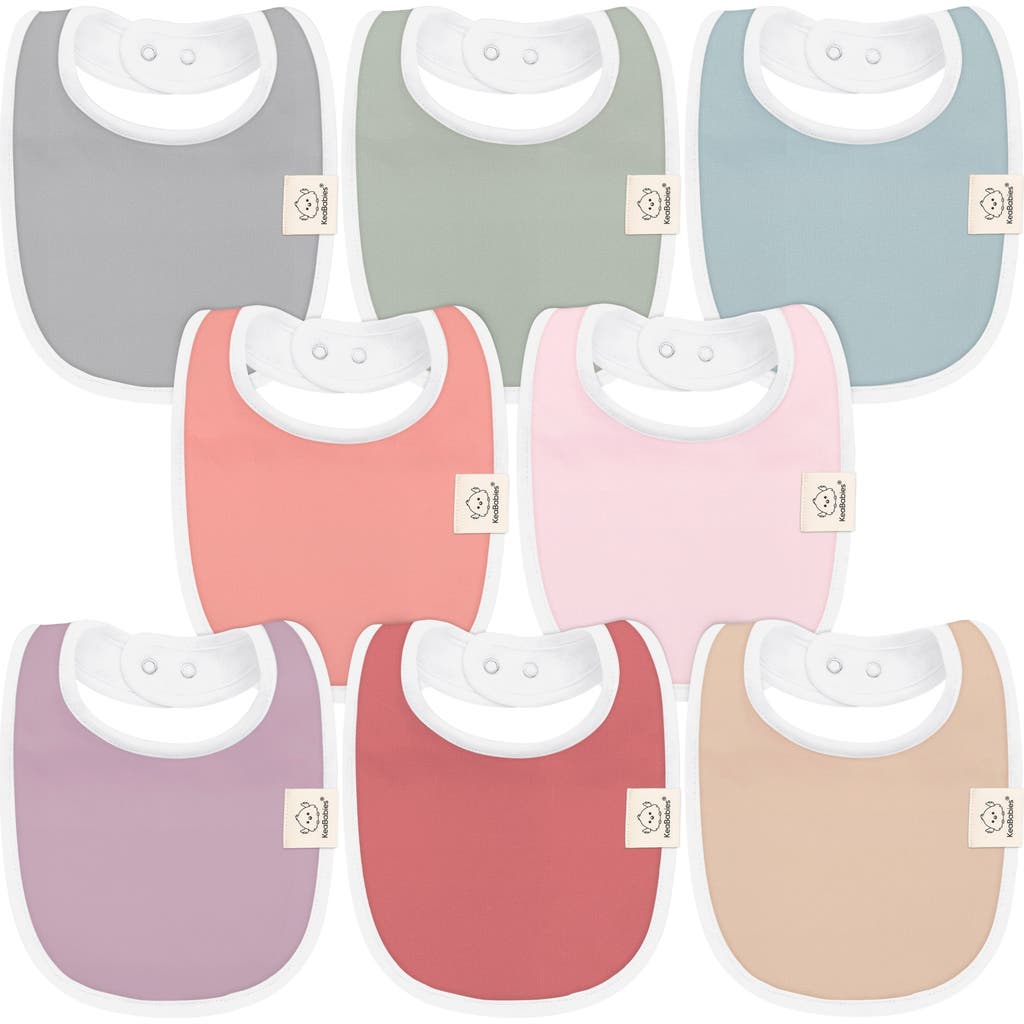 Keababies 8-pack Baby Drool Bibs In Muted Pastel