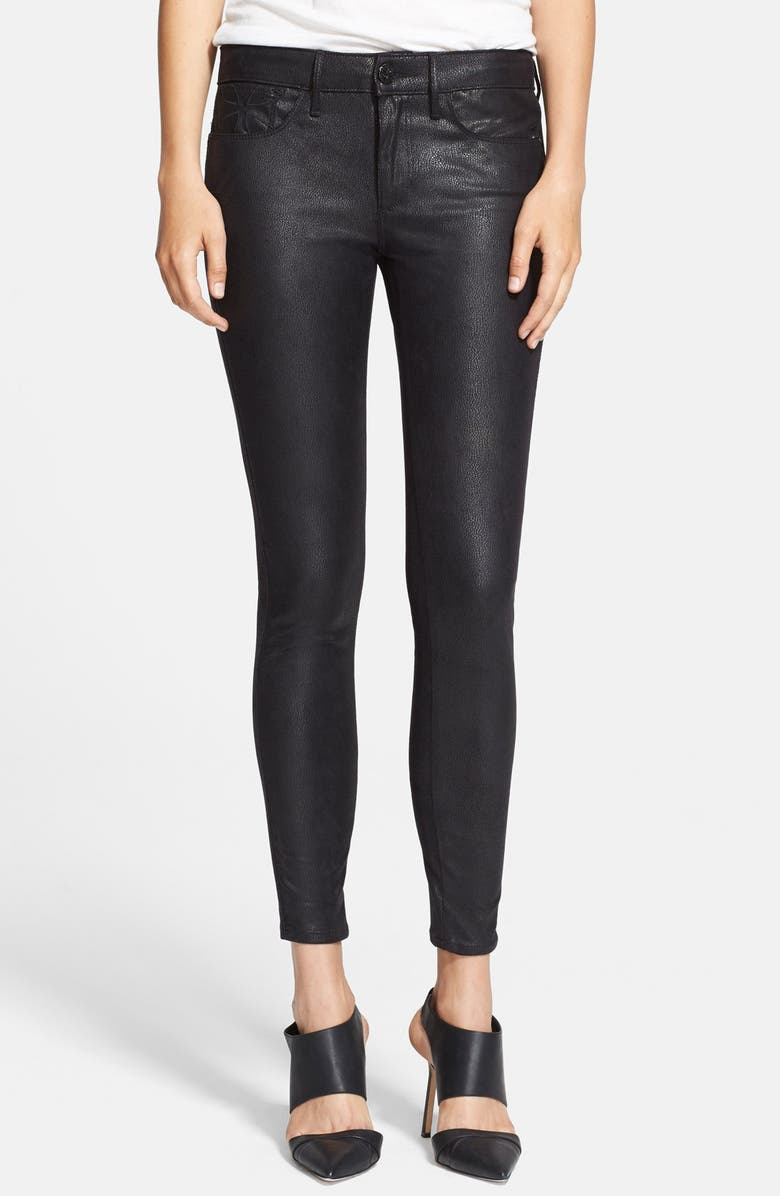 Habitual 'Grace' Coated Faux Leather Skinny Jeans (Charred) | Nordstrom