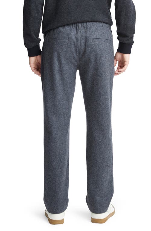 Shop Vince Herringbone Virgin Wool Blend Flannel Pants In Coastal/medium Heather Grey