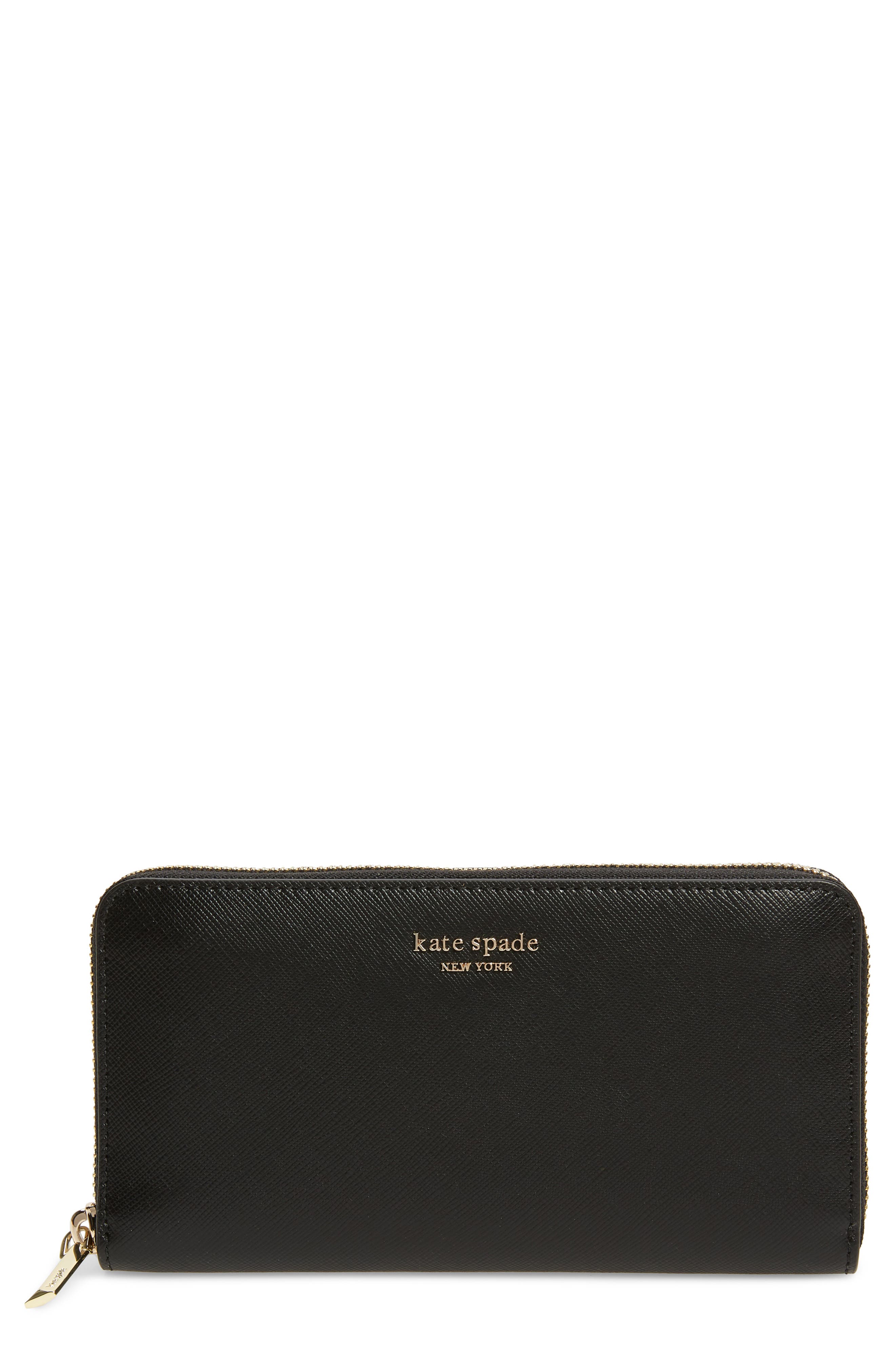 UPC 767883417966 product image for Women's Kate Spade New York Spencer Zip Around Leather Continental Wallet - Blac | upcitemdb.com