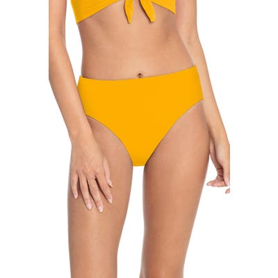 Robin Piccone Ava High Waist Bikini Bottoms, Yellow