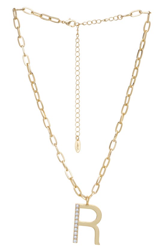 Ettika Imitation Pearl Initial Pendant Necklace In Gold- R