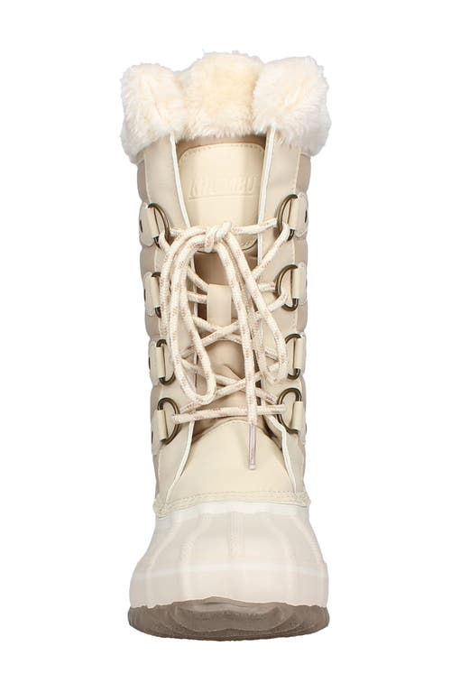 Khombu Denise Faux Fur Lined Boot In Off White