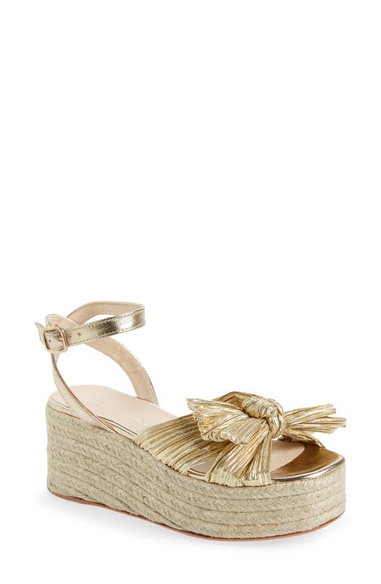 Loeffler Randall Posey Knotted Espadrille Platform Sandal In Gold
