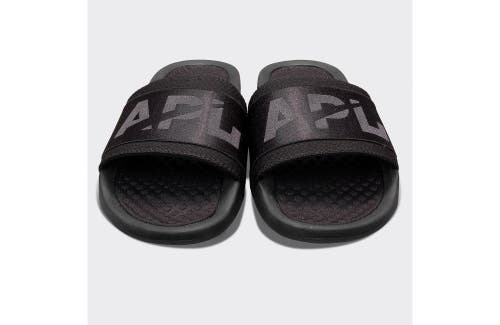 Shop Apl Athletic Propulsion Labs Techloom Satin Slide Sandals In Black