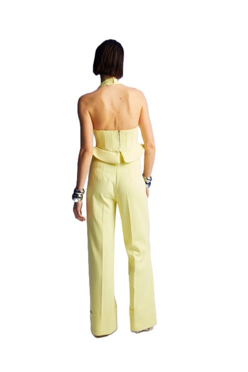 Shop Nocturne High Waist Palazzo Pants In Yellow