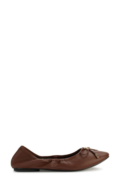 Shop Karl Lagerfeld Paris Velma Metallic Ballet Flat In Cognac