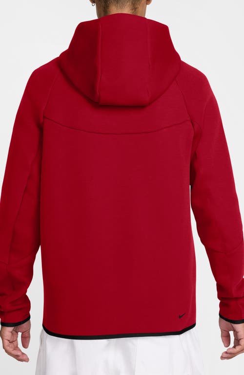 Shop Nike Tech Windrunner Zip Hoodie In Gym Red/black