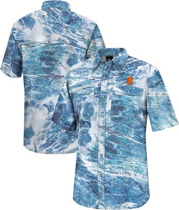 Men's Colosseum Blue Syracuse Orange Realtree Aspect Charter Full-Button  Fishing Shirt