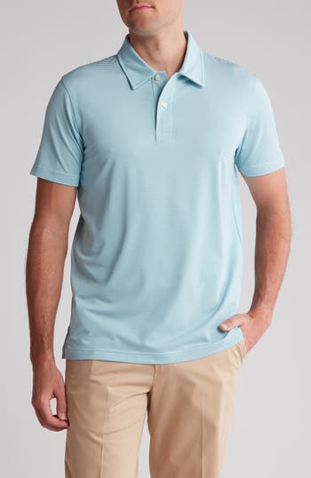 Shop Brooks Brothers Stripe Performance Golf Polo In Blue