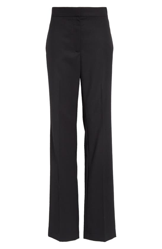 Shop Stella Mccartney Straight Leg Wool Trousers In Black