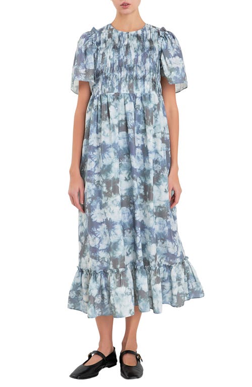 English Factory Tie Dye Pintuck Pleated Maxi Dress Green at Nordstrom,