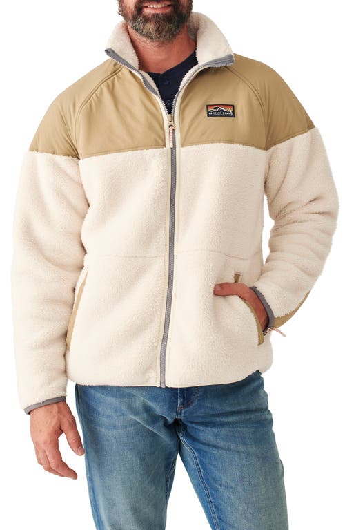 Faherty High Pile Fleece Zip Jacket in Whitecap