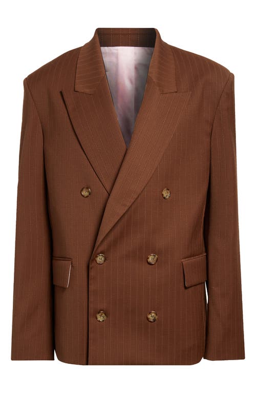 Shop Stockholm Surfboard Club Show Pinstripe Sport Coat In Brown Pinstripe