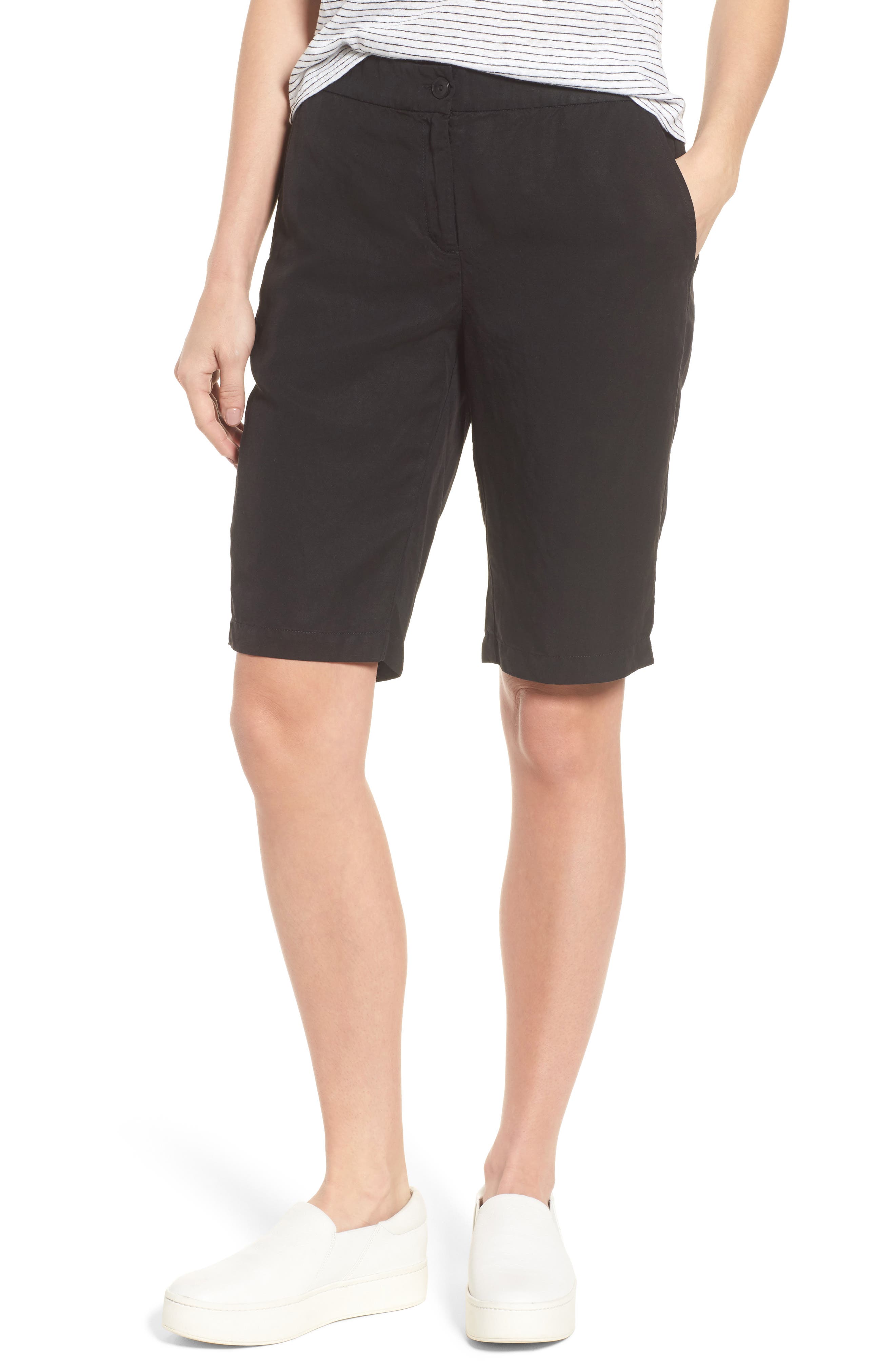 Eileen Fisher Tencel® Lyocell & Linen Bermuda Shorts Nordstrom