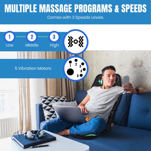 Pursonic Chair Cushion With Heat And Vibration In Black