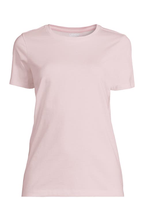 Shop Lands' End Plus Size Relaxed Supima Cotton Crew Neck T-shirt In Simply Pink