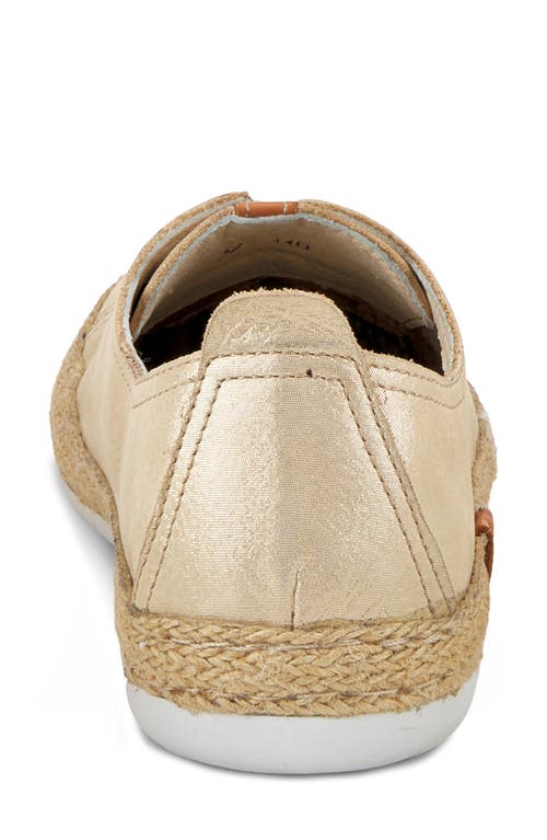 Spring Step Eloya Espadrille Sneaker In Gold Metallic