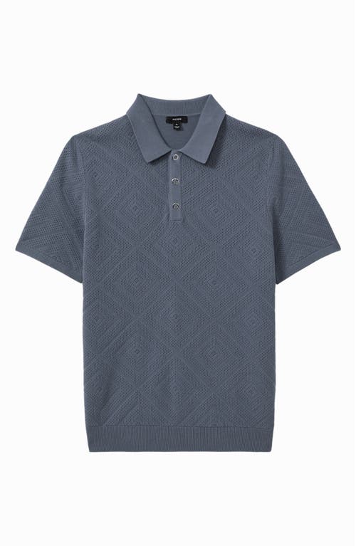 Shop Reiss Lupton Pointelle Cotton Polo In Airforce Blue