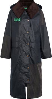 BARBOUR X GANNI x Ganni Burghley Organic Cotton Longline Coat