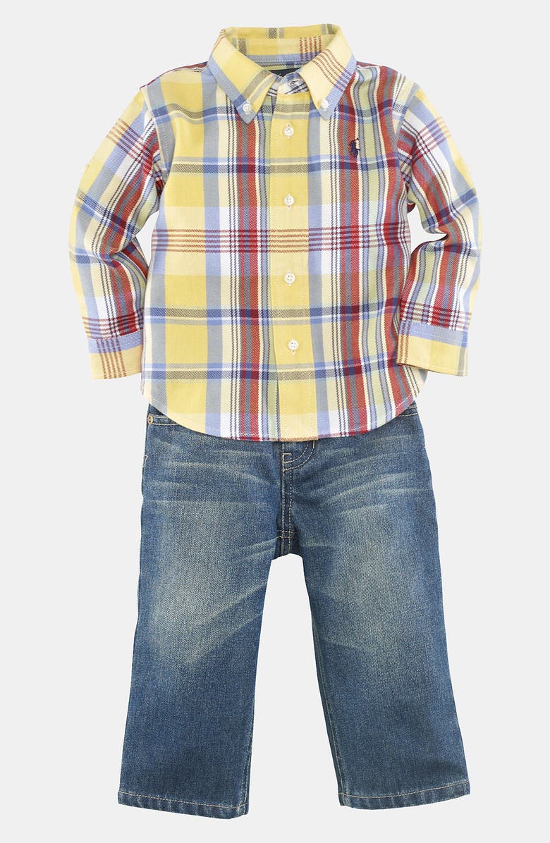 Ralph Lauren Plaid Shirt & Pants (Infant) | Nordstrom